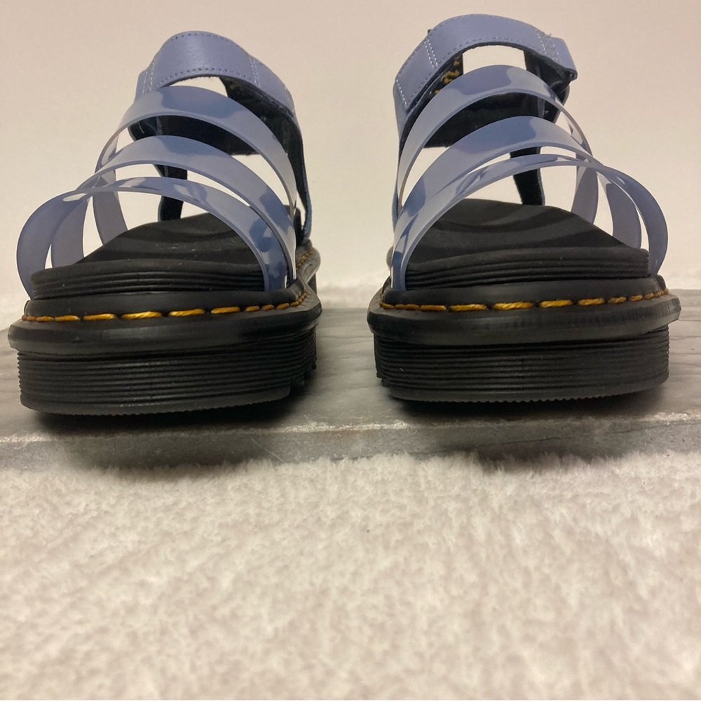 SOLD Dr.Martens Blaire Jelly Glitter Leather Strap Sandals Chunky Sole Blue - Picture 7 of 14
